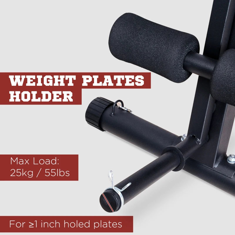 HOMCOM Foldable Exercise Bench 6 Levels Adjustment - Black/Red