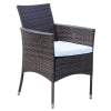 Outsunny 7 Pcs Rattan Dining Set-Brown