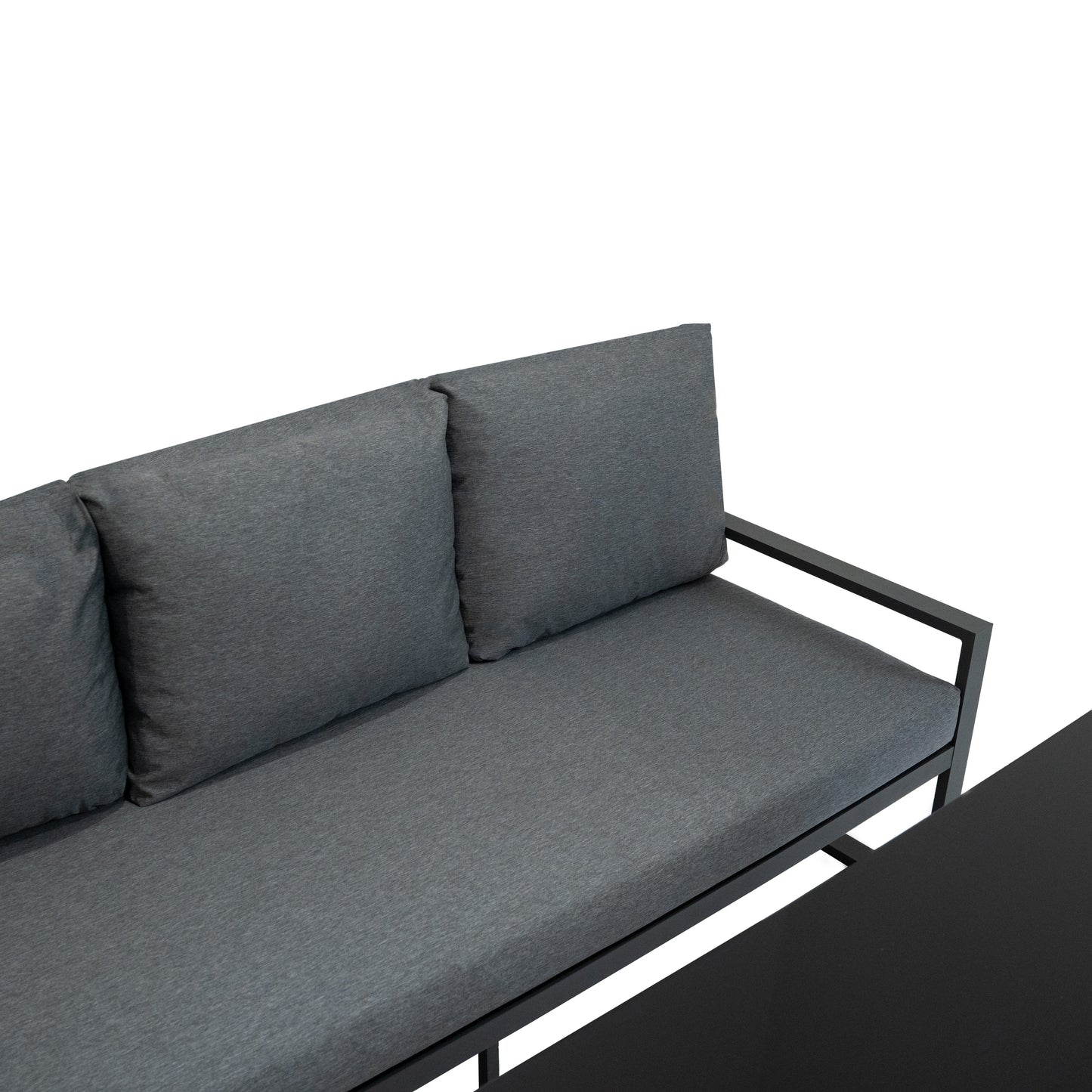 Ensemble de Salon de Jardin 5 Pièces en Aluminium – Gris Anthracite