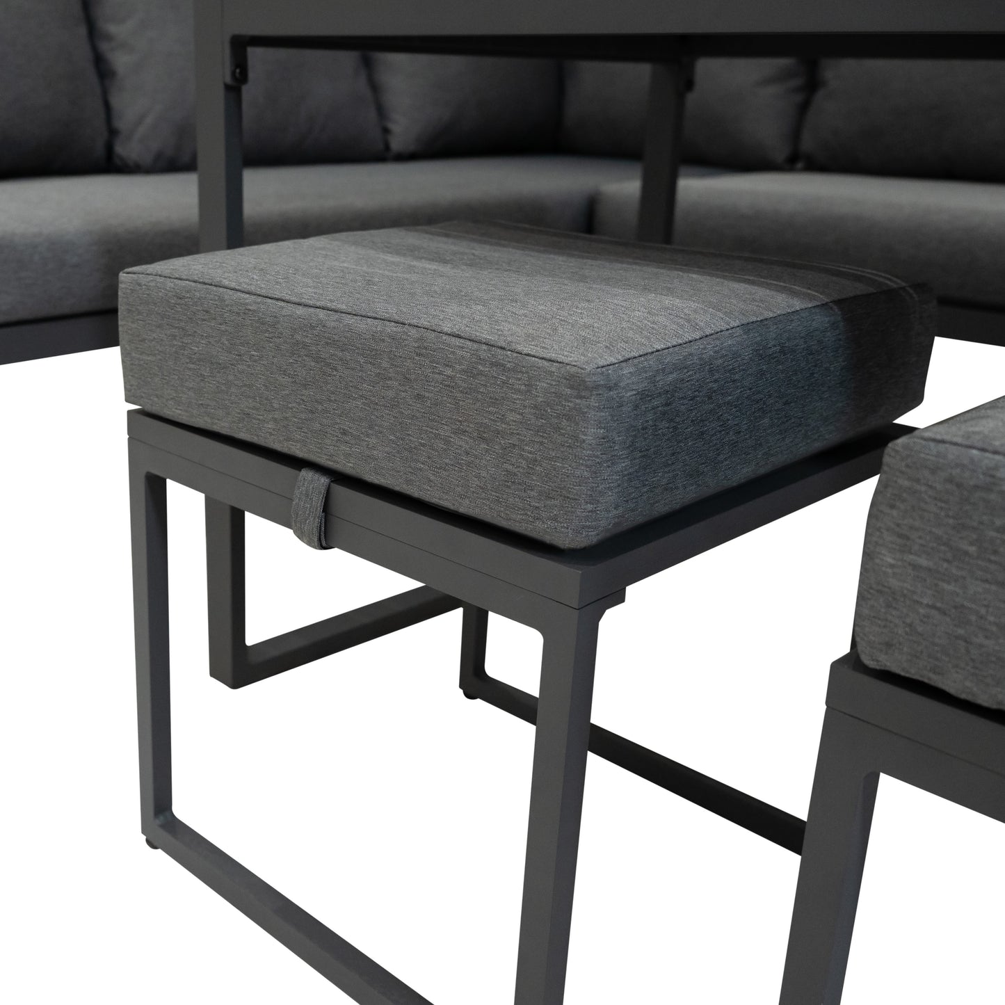 Ensemble de Salon de Jardin 5 Pièces en Aluminium – Gris Anthracite