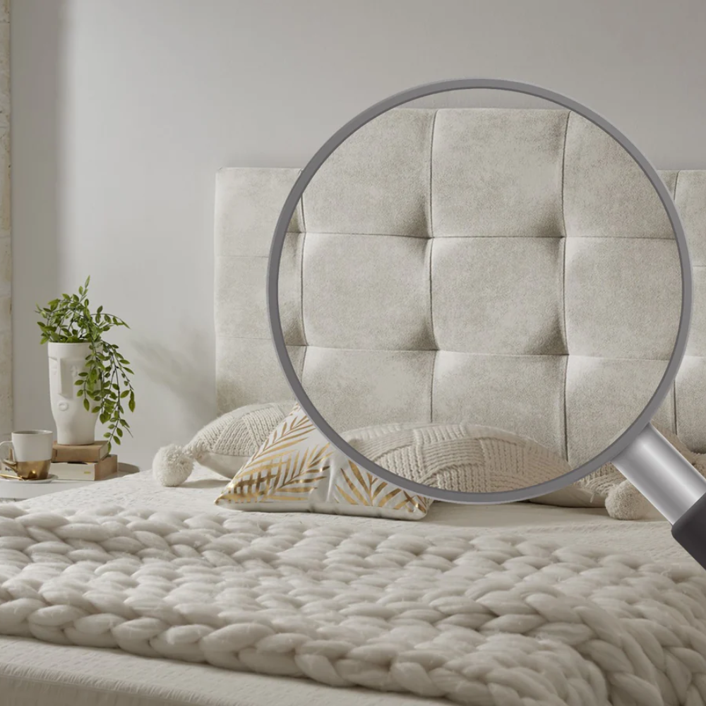 Checkered Fabric Headboard