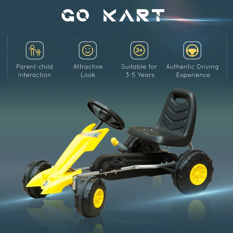 HOMCOM Children Pedal Go Kart Kids Ride On Bike Toy Manual Racing Rider