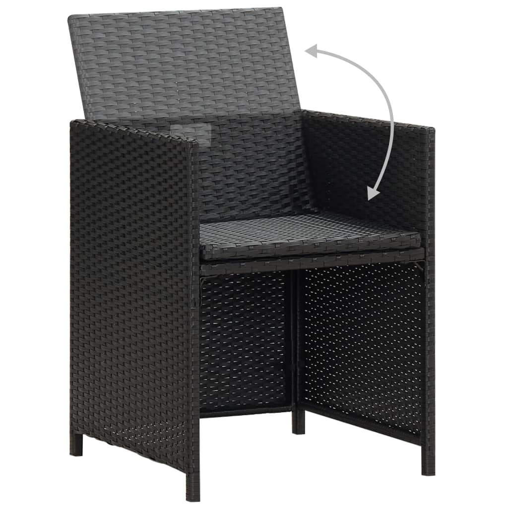 5 Piece Outdoor Dining Set With Cushions Poly Rattan