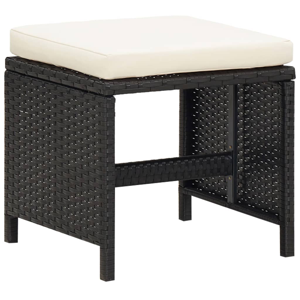 5 Piece Outdoor Dining Set With Cushions Poly Rattan