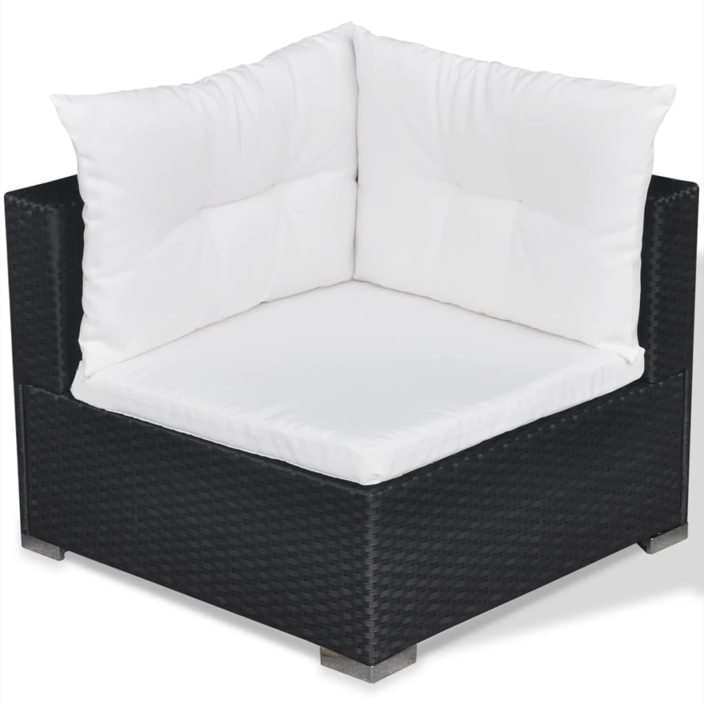 5 Piece Garden Lounge Set With Cushions Poly Rattan