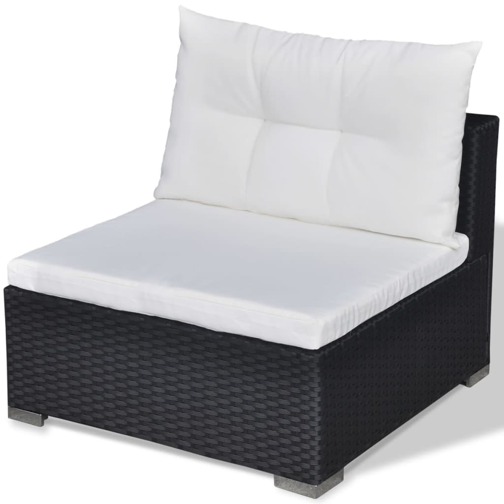 5 Piece Garden Lounge Set With Cushions Poly Rattan