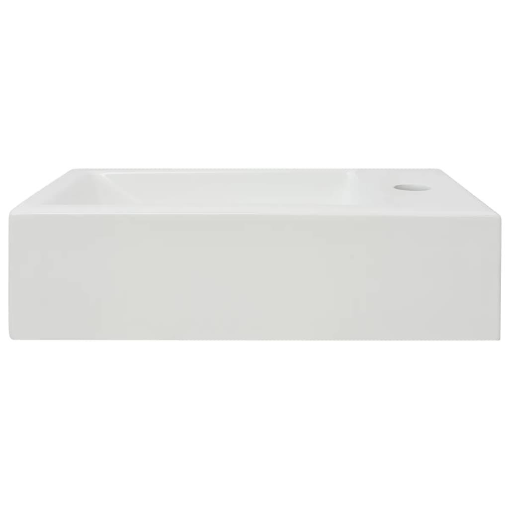 Basin With Faucet Hole Rectangular Ceramic 46X25.5X12 Cm