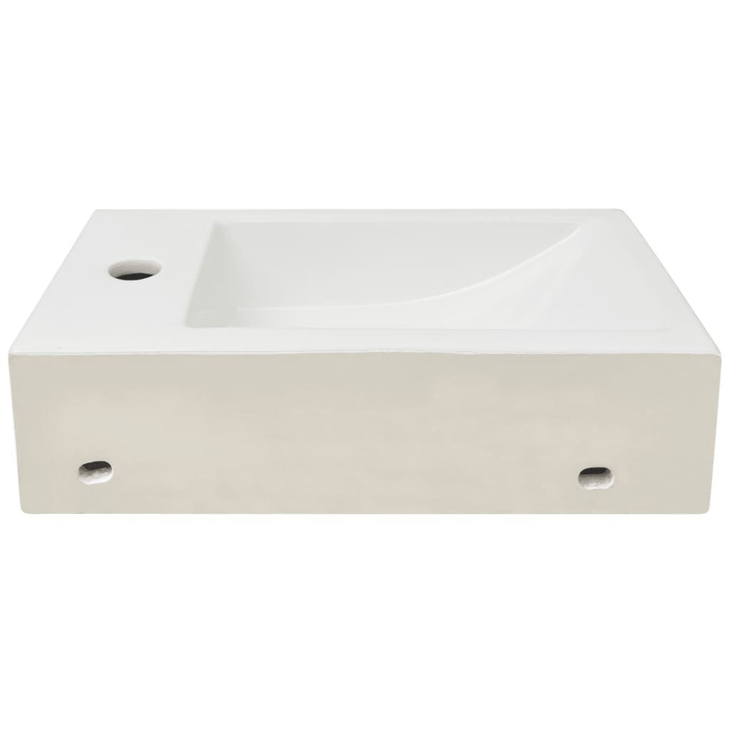 Basin With Faucet Hole Rectangular Ceramic 46X25.5X12 Cm