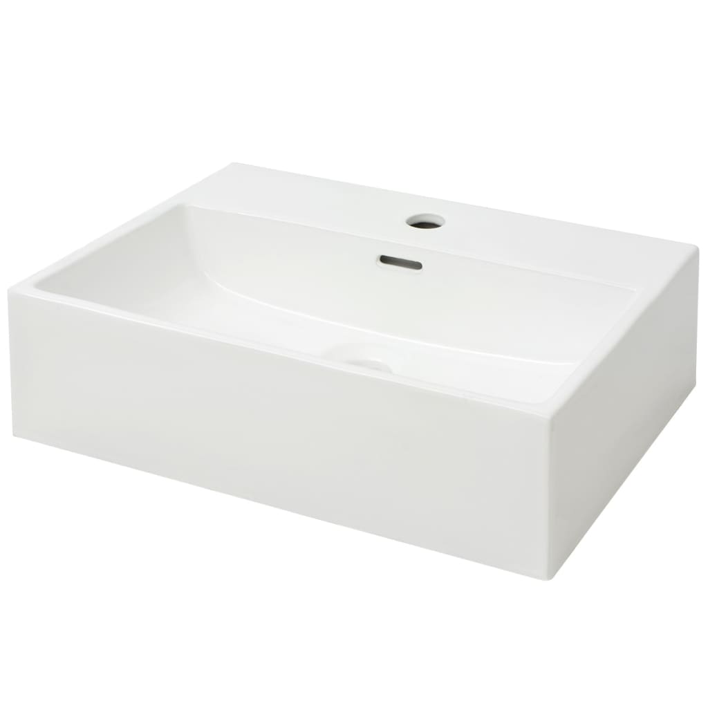 Basin With Faucet Hole Ceramic