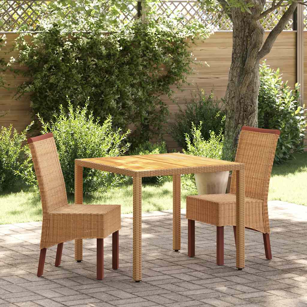 Dining Chairs 2 Pcs Brown Natural Rattan