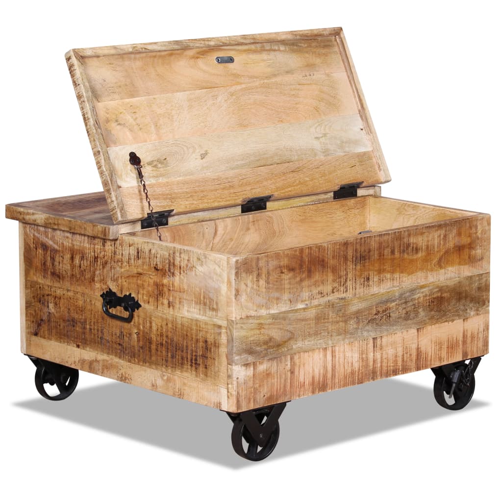 Coffee Table Rough Mango Wood 70X70X40 Cm