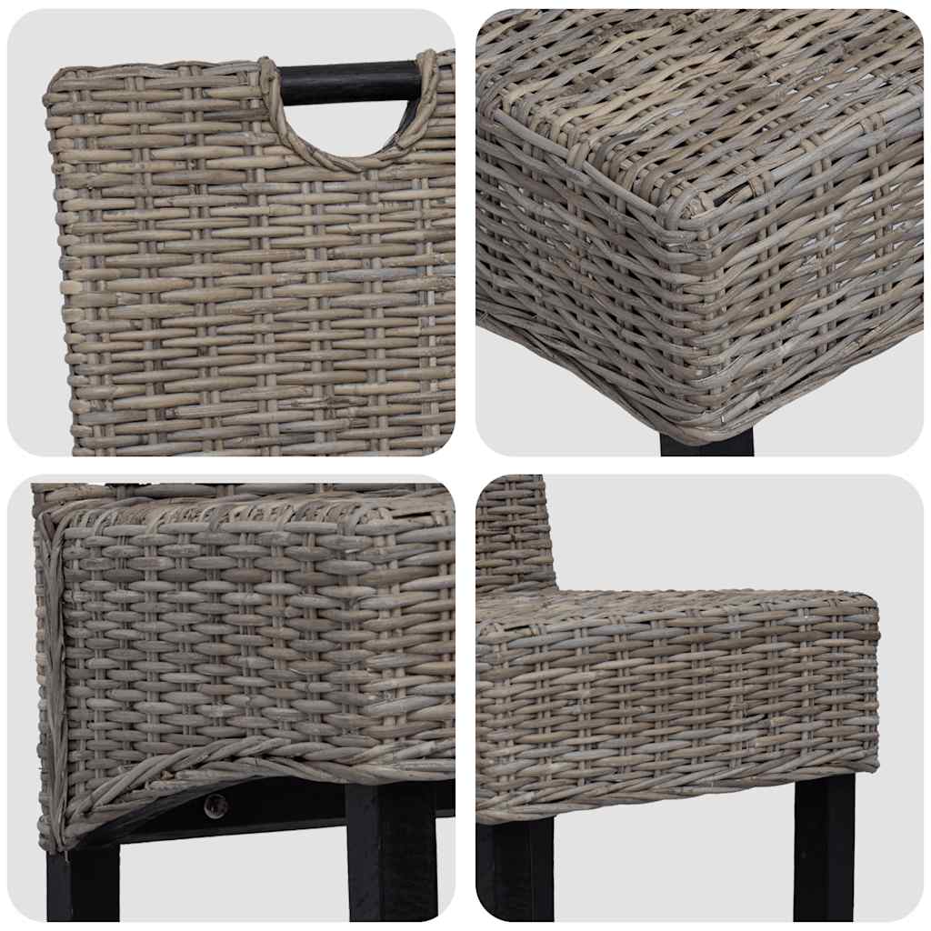 Dining Chair 4 Pcs Kubu Rattan Mango Wood