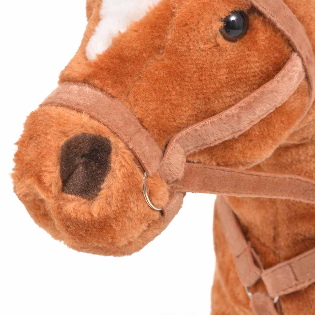 Standing Toy Horse Plush Brown