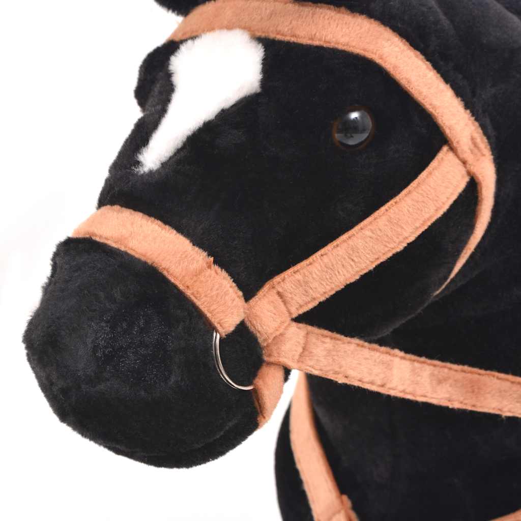 Standing Toy Horse Plush Black