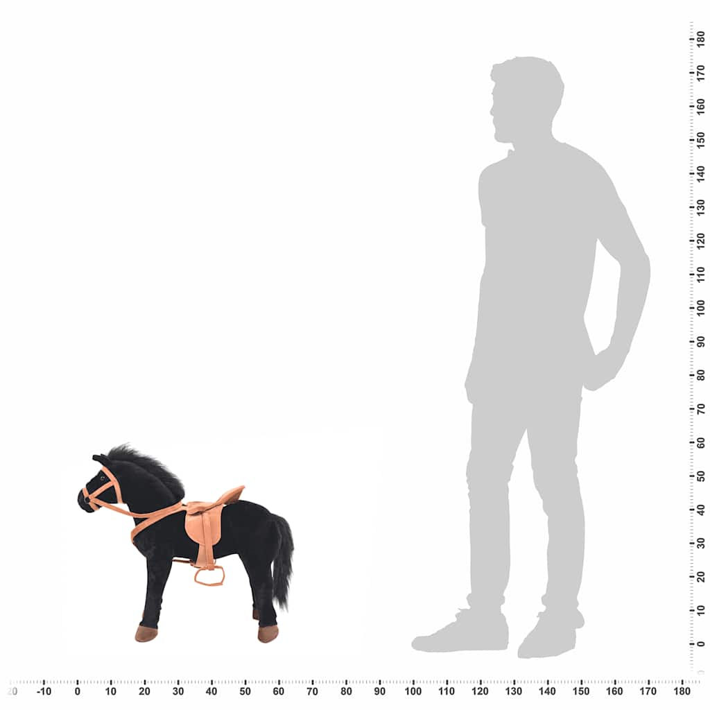 Standing Toy Horse Plush Black