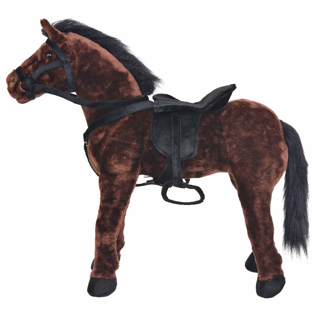Standing Plush Toy Horse Dark Brown Xxl