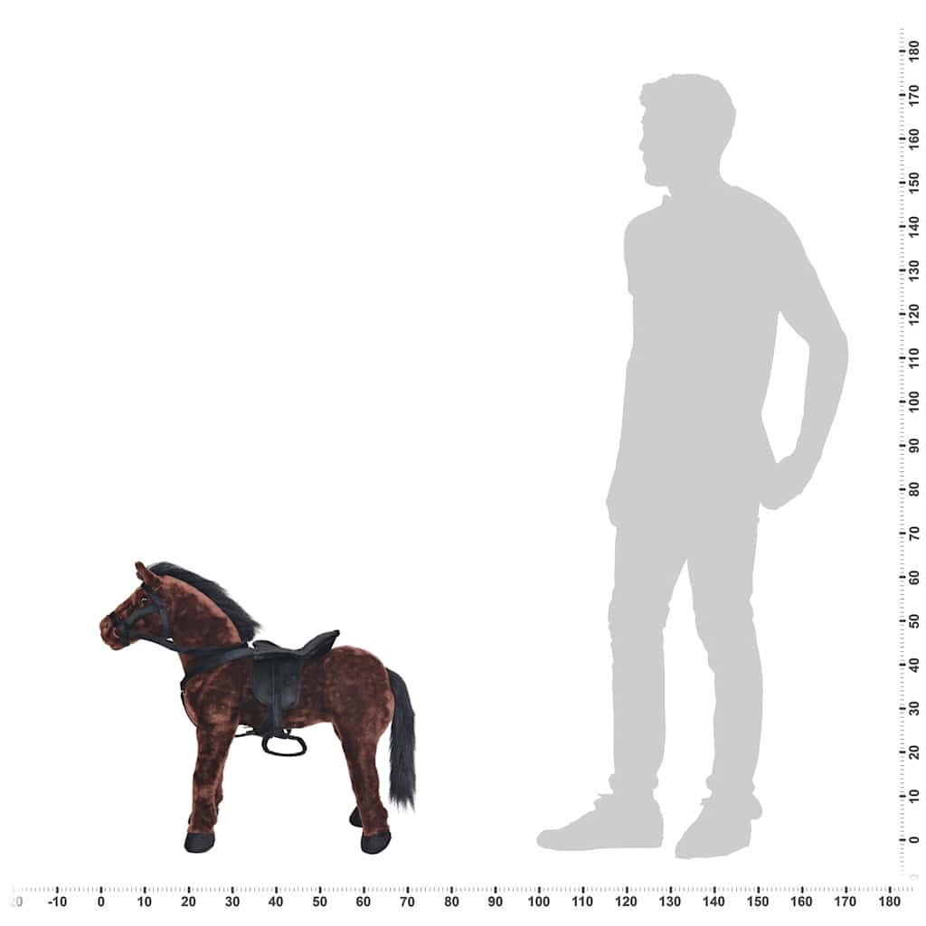 Standing Plush Toy Horse Dark Brown Xxl