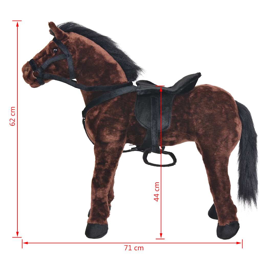 Standing Plush Toy Horse Dark Brown Xxl
