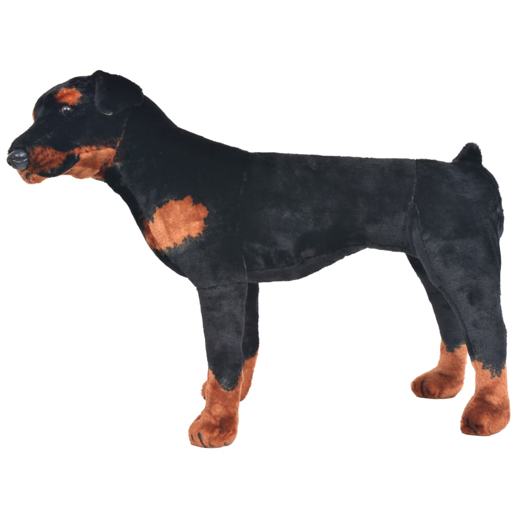 Standing Plush Toy Rottweiler Dog Black And Brown Xxl