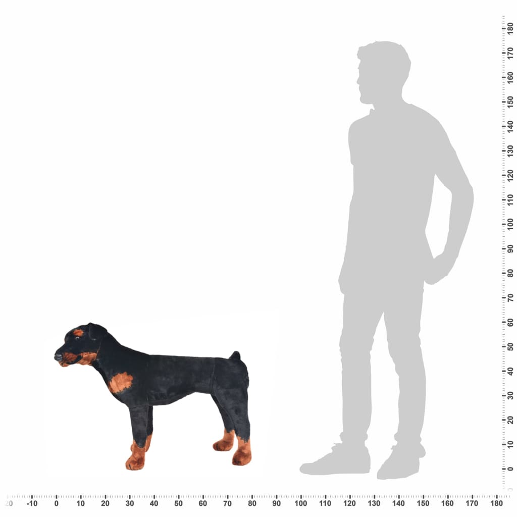 Standing Plush Toy Rottweiler Dog Black And Brown Xxl