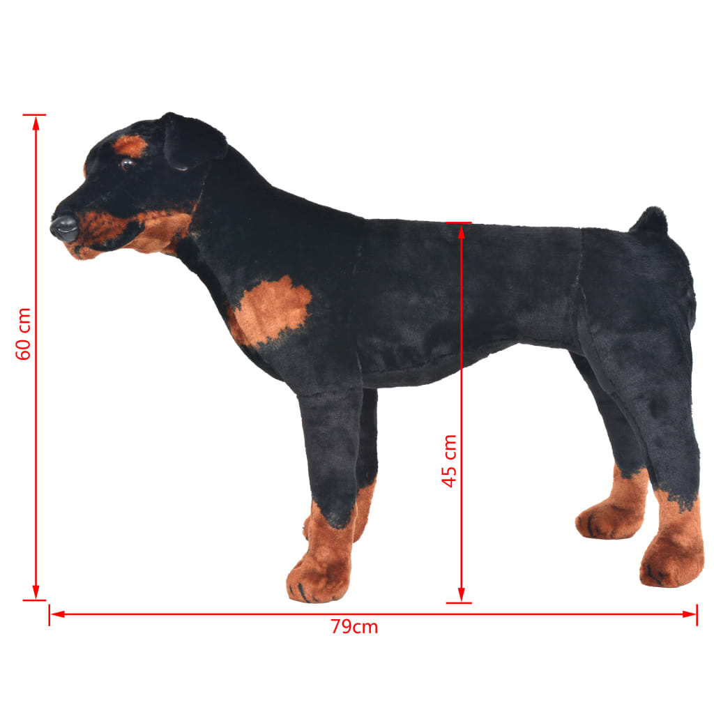 Standing Plush Toy Rottweiler Dog Black And Brown Xxl