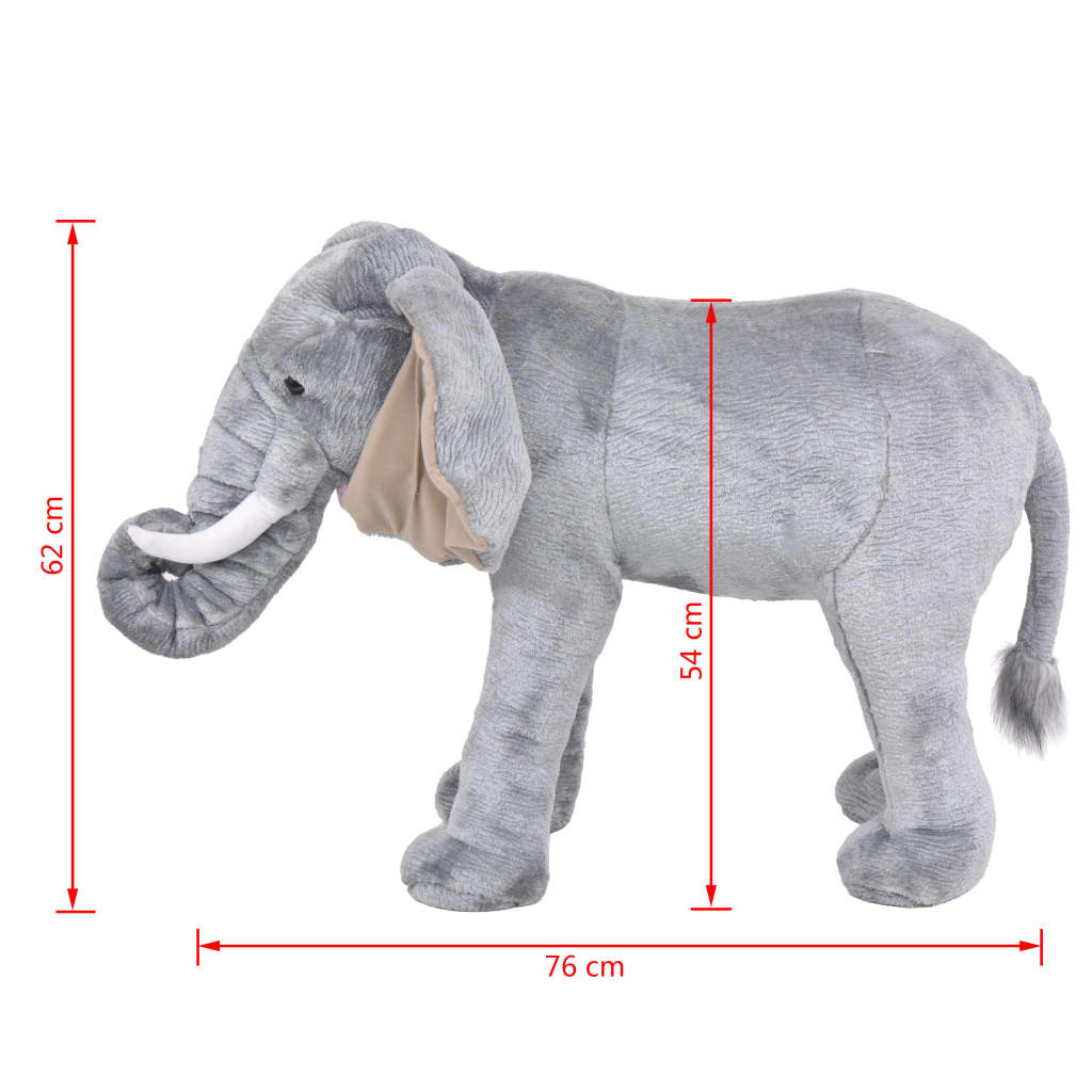 Standing Plush Toy Elephant Grey Xxl