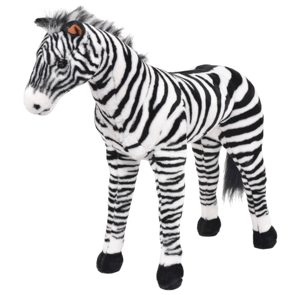 Standing Plush Toy Zebra Black And White Xxl