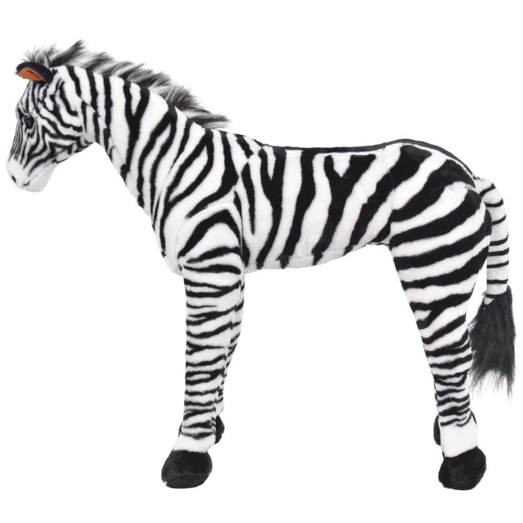 Standing Plush Toy Zebra Black And White Xxl