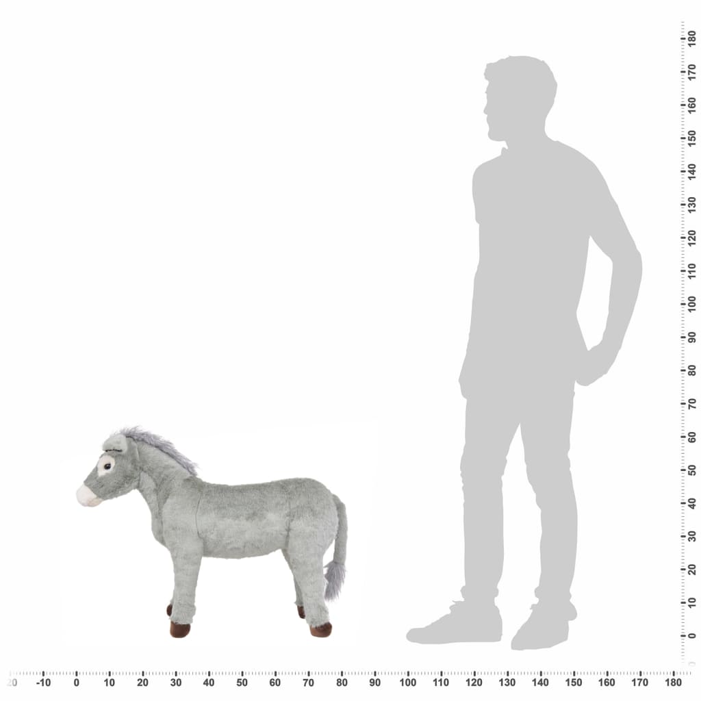 Standing Plush Toy Donkey Grey Xxl