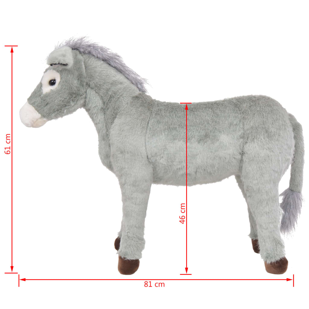 Standing Plush Toy Donkey Grey Xxl