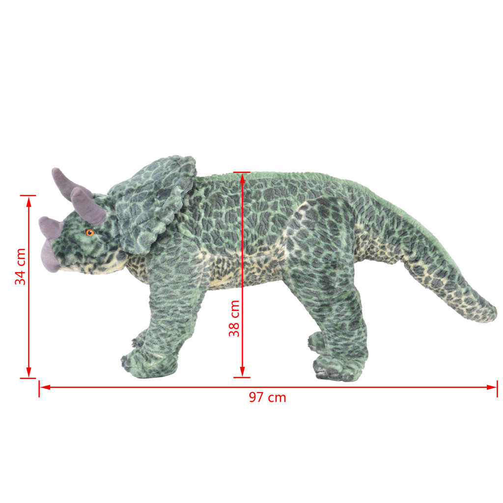 Standing Plush Toy Triceratops Dinosaur Green Xxl