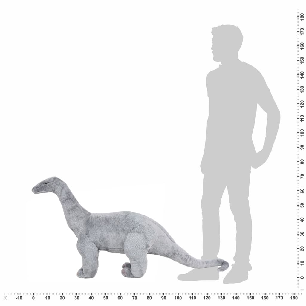 Standing Plush Toy Brachiosaurus Dinosaur Grey Xxl