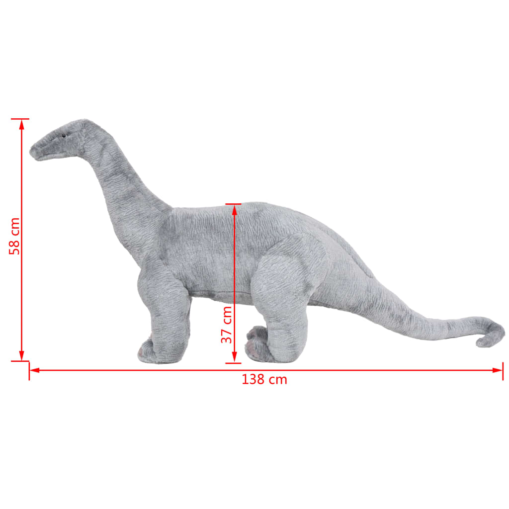 Standing Plush Toy Brachiosaurus Dinosaur Grey Xxl