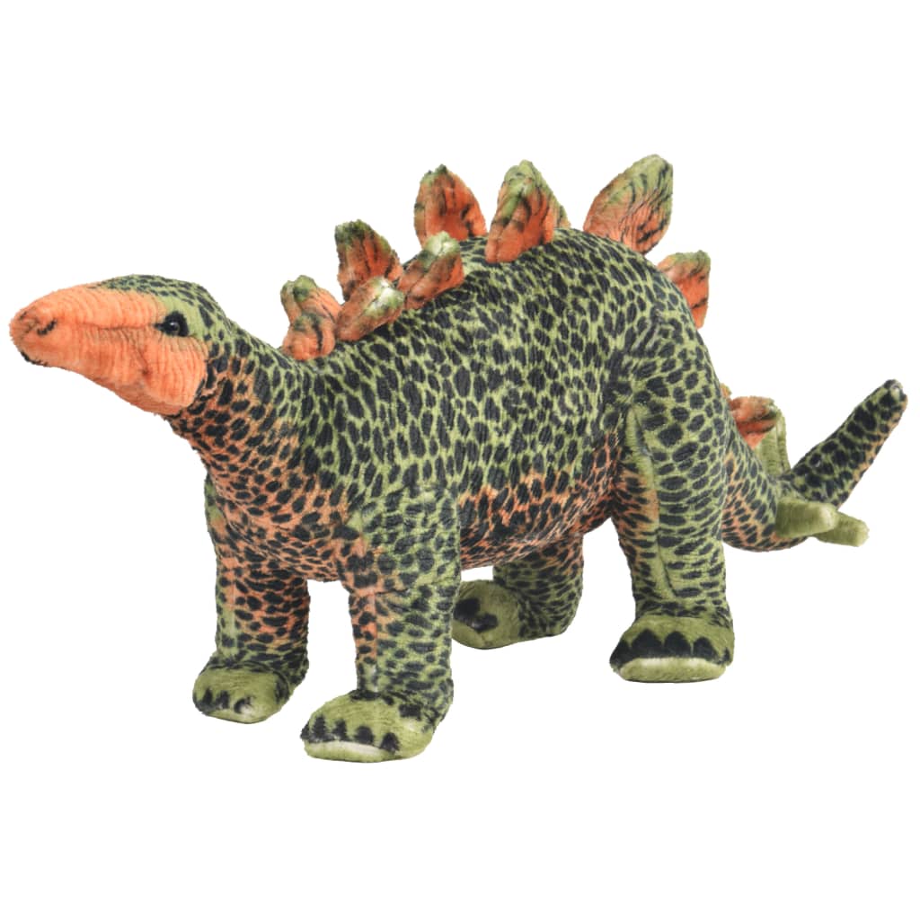 Standing Plush Toy Stegosaurus Dinosaur Green And Orange Xxl