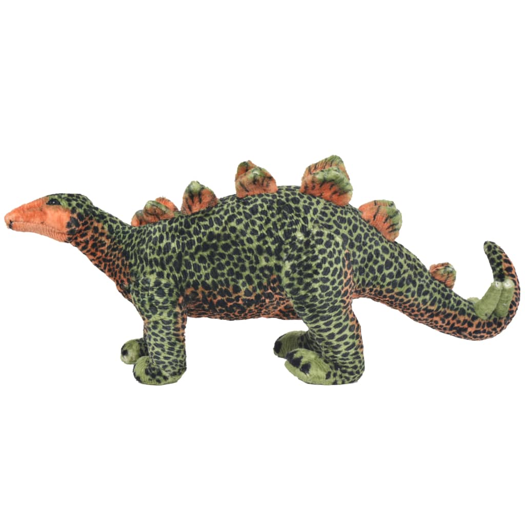 Standing Plush Toy Stegosaurus Dinosaur Green And Orange Xxl