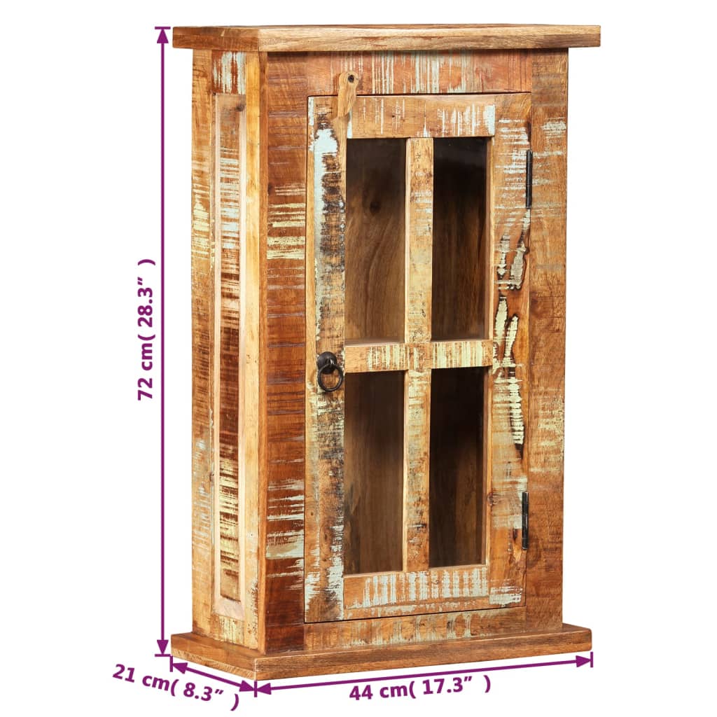 Wall Cabinet Solid Reclaimed Wood 44X21X72 Cm