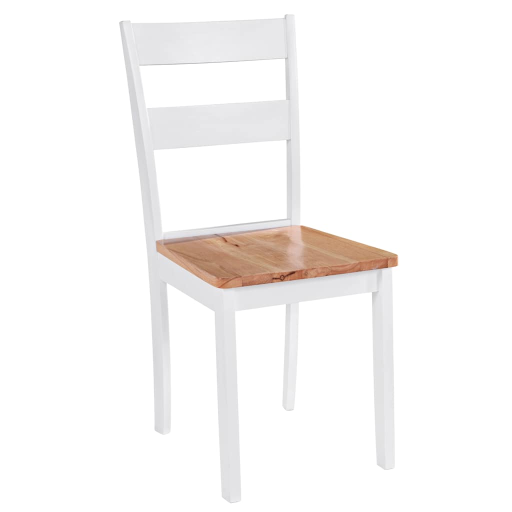 Dining Chairs 4 Pcs White Solid Rubber Wood