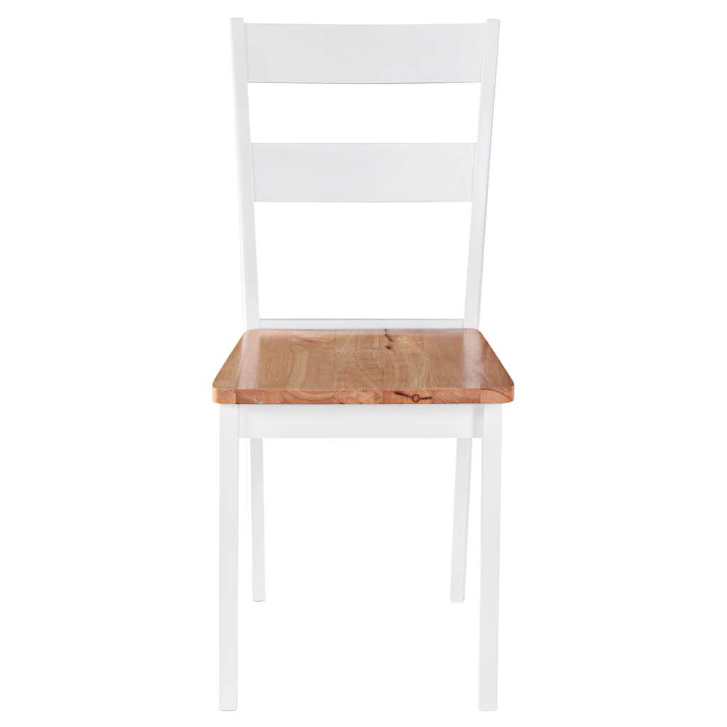 Dining Chairs 4 Pcs White Solid Rubber Wood