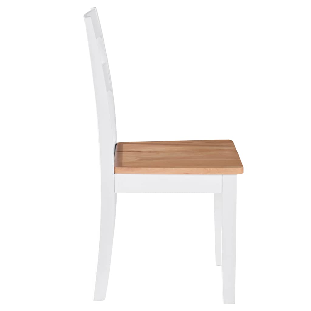 Dining Chairs 4 Pcs White Solid Rubber Wood