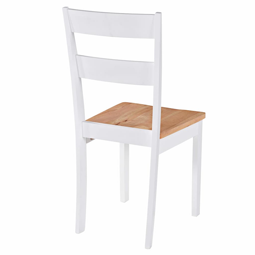Dining Chairs 4 Pcs White Solid Rubber Wood