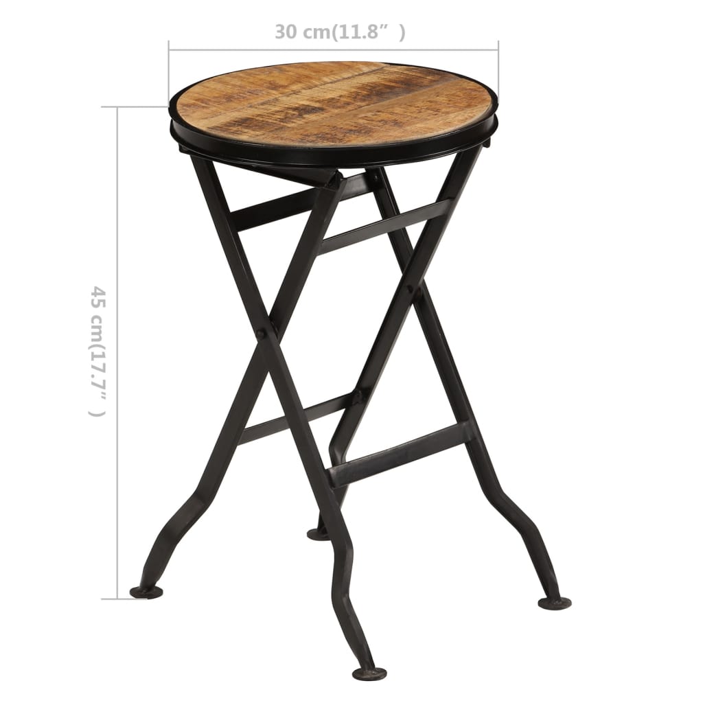 Desk With Folding Stool Solid Mango Wood 115X50X76 Cm