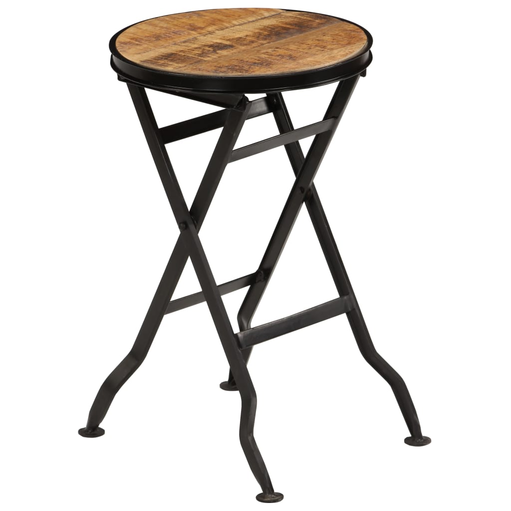 Desk With Folding Stool Solid Mango Wood 115X50X76 Cm