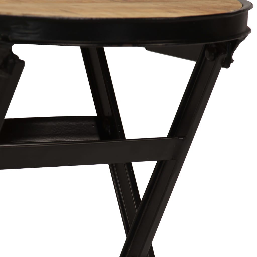 Desk With Folding Stool Solid Mango Wood 115X50X76 Cm