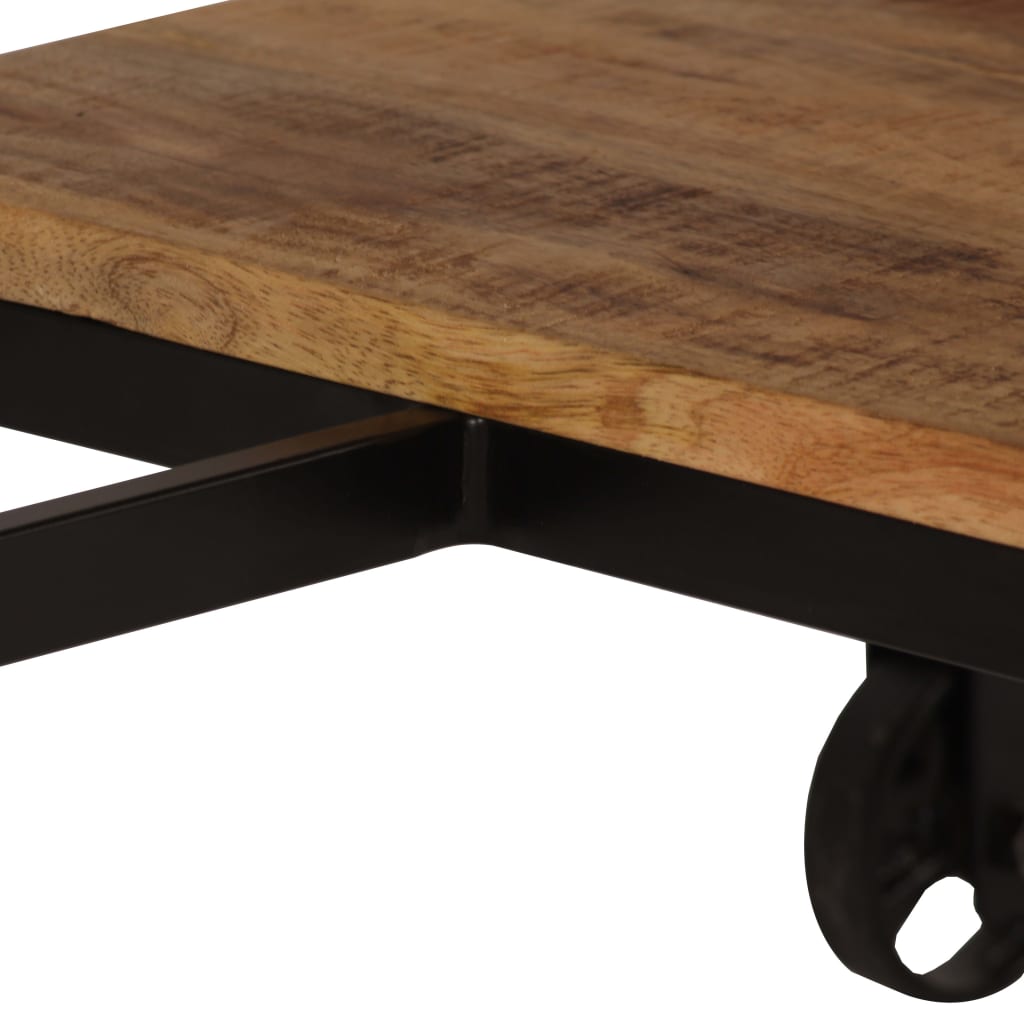 Desk With Folding Stool Solid Mango Wood 115X50X76 Cm
