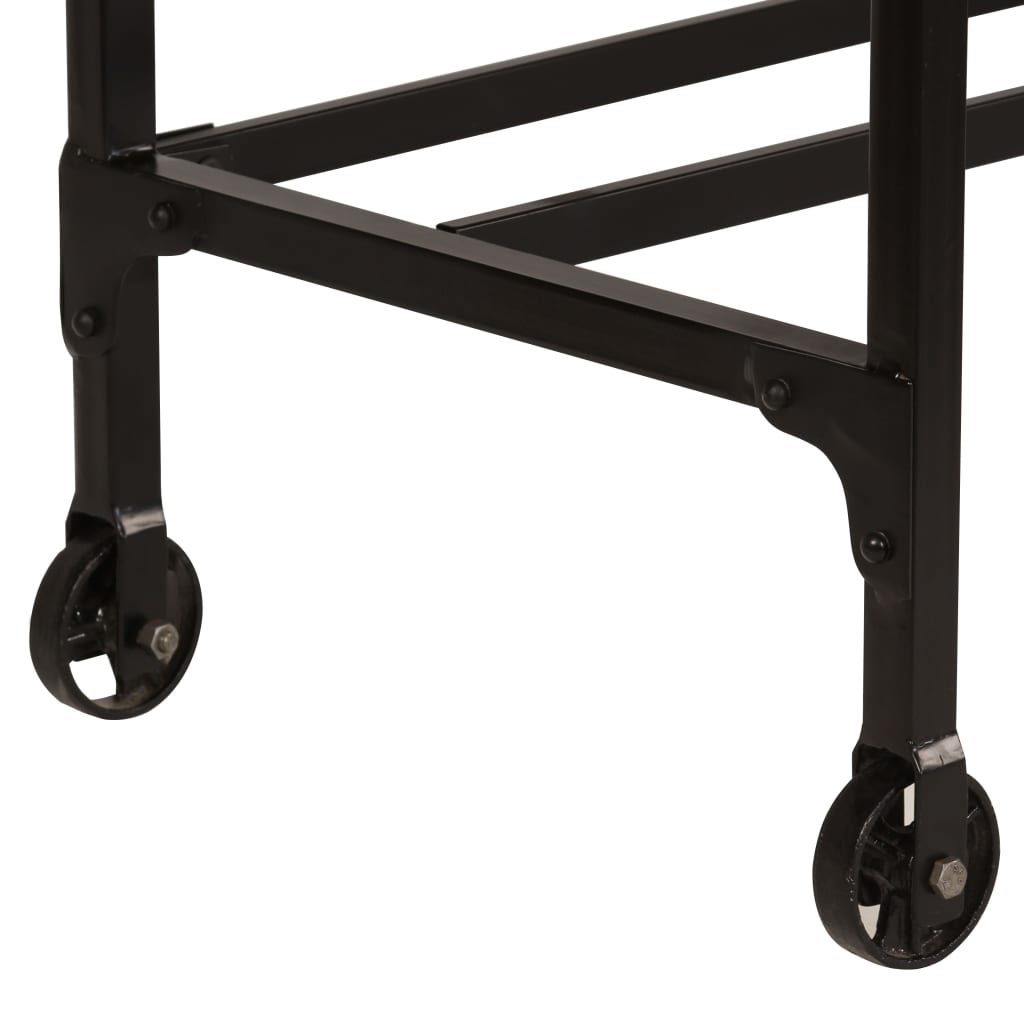 Desk With Folding Stool Solid Mango Wood 115X50X76 Cm