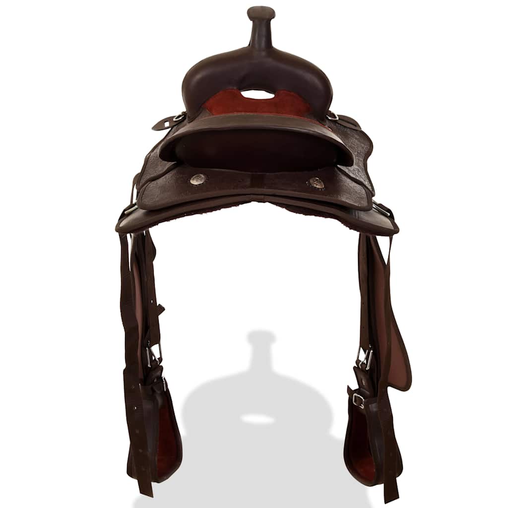 Western Saddle. Headstall&Breast Collar Real Leather 16"