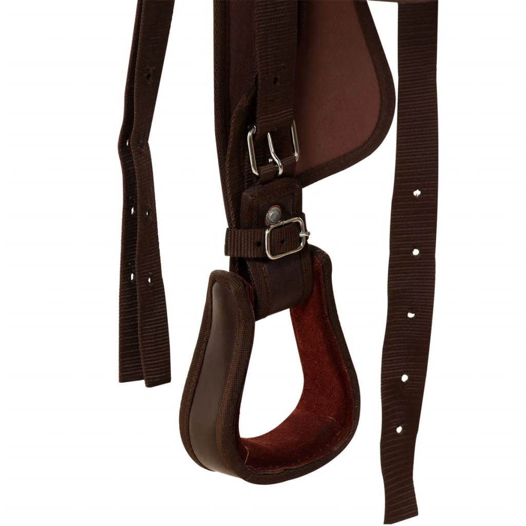 Western Saddle. Headstall&Breast Collar Real Leather 16"