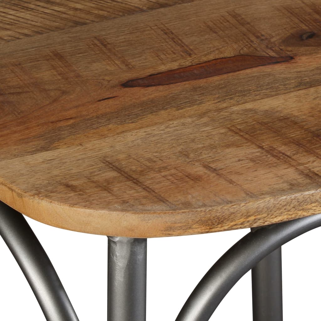 Dining Chairs 6 Pcs Solid Mango Wood And Steel Cross Back