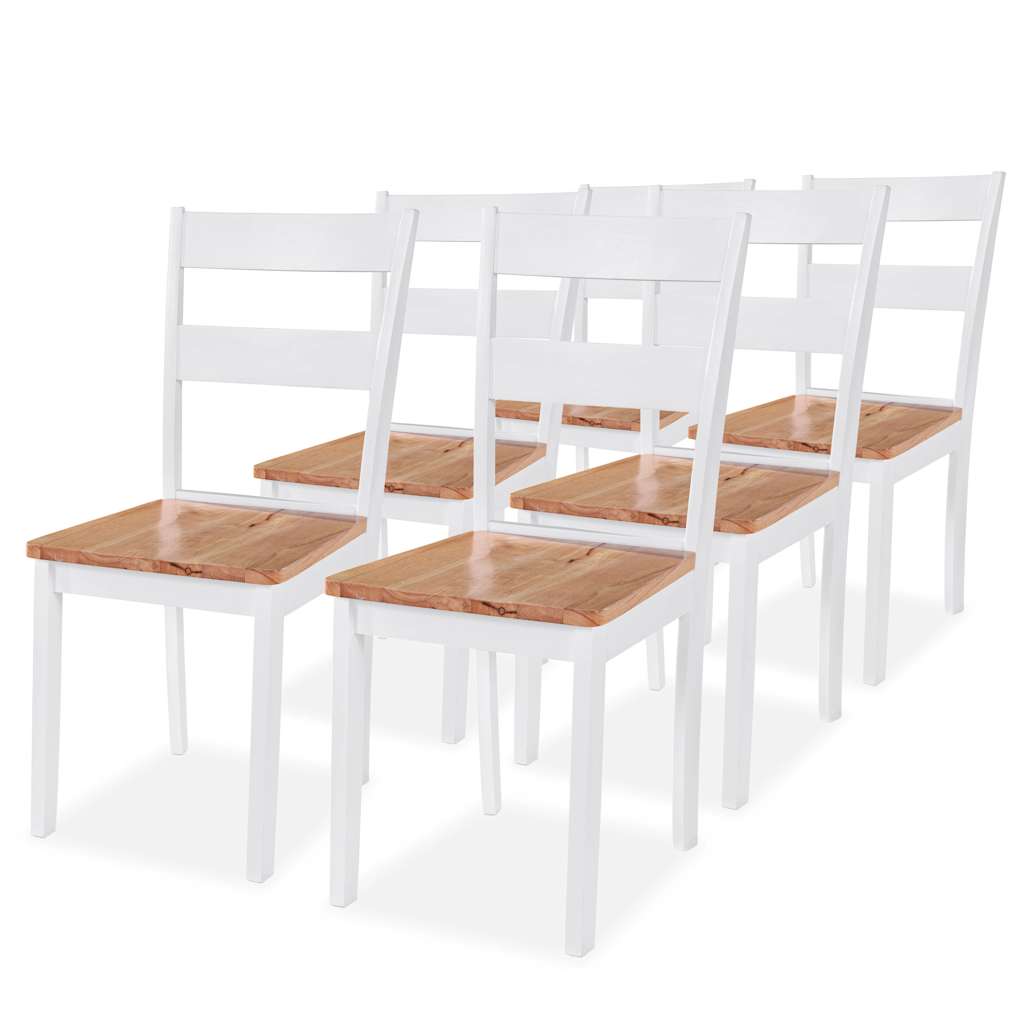 Dining Chairs 4 Pcs White Solid Rubber Wood