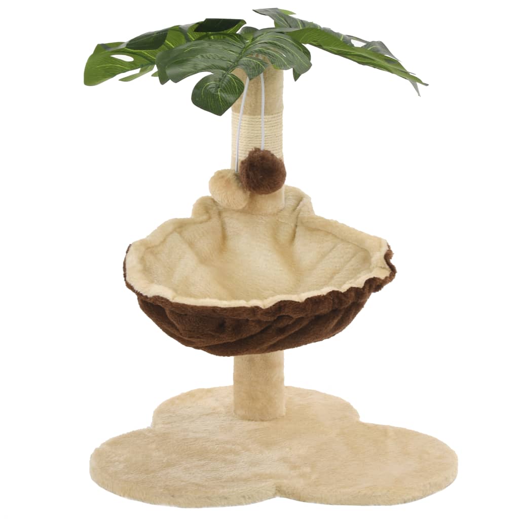 Cat Tree With Sisal Scratching Post 50 Cm Beige And Brown
